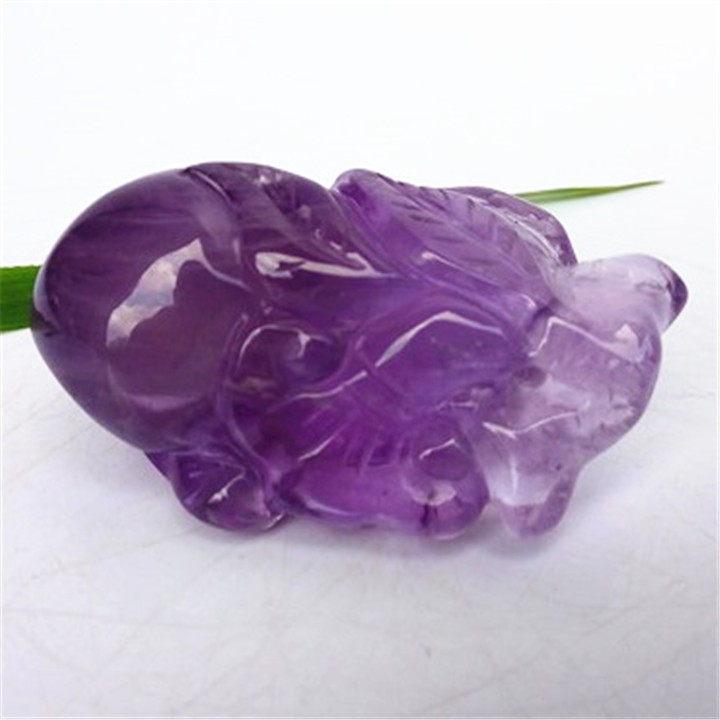 天然紫水晶如意金枝玉叶寿桃吊坠情侣恋爱送父亲老公男朋友51MM