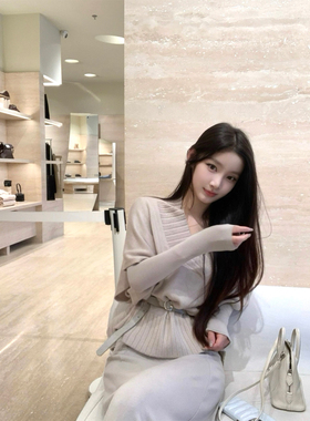 DUCHUNZI rrl 针织斗篷组 宽松显瘦中袖羊毛落肩气质氛围美女上衣