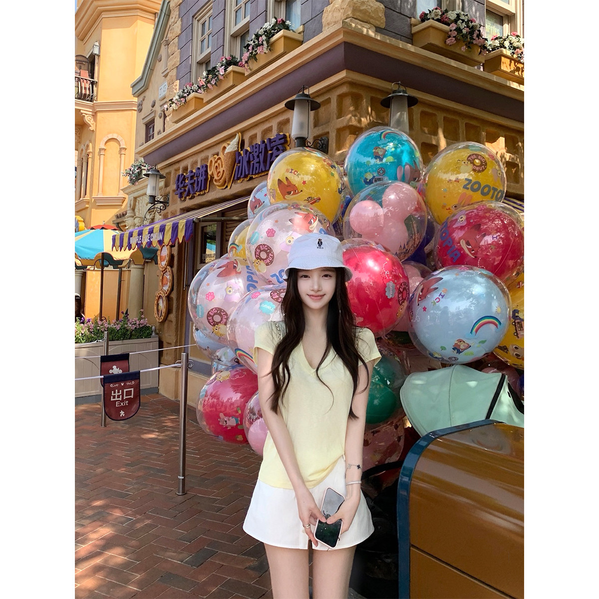 DUCHUNZI亚麻v领正肩短袖T