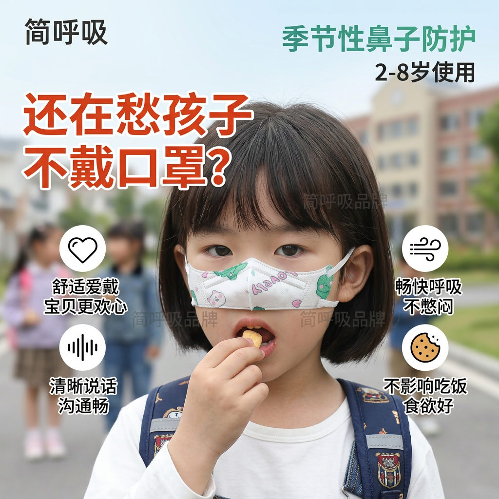 2-8岁幼童专用鼻罩防蒿草花粉过敏透气无纺布鼻炎防护口罩宝宝