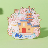 南京礼物特色建筑浮雕金属冰箱贴夫子庙鸡鸣寺旅游纪念品原创设计
