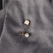 迷你小别针日韩针织衫 披肩扣针一字领百搭简约珍珠小胸针围巾扣针