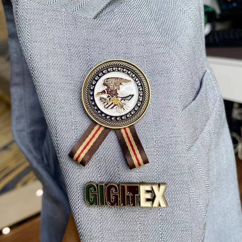 女西装胸针个性老鹰织带勋章英文字母条徽章潮人西服领针时髦配饰