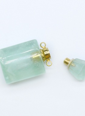 【茜茜珠饰】水晶香水瓶白水晶粉晶紫水晶萤石精油瓶吊坠  八色