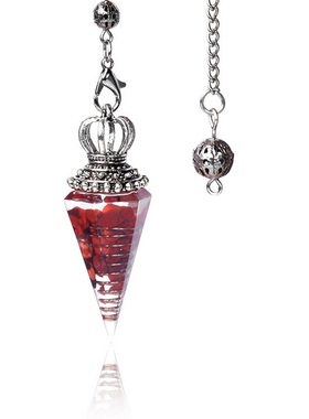 【茜茜珠饰】水晶碎石树脂灵摆 六角锥查克拉钟摆 跨境饰品 17色