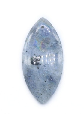 【茜茜珠饰】Labradorite天然拉长石原石马眼吊坠灰色月光石树叶
