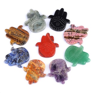 【茜茜珠饰】天然水晶法蒂玛之手创意天使之眼手掌工艺摆件 16色