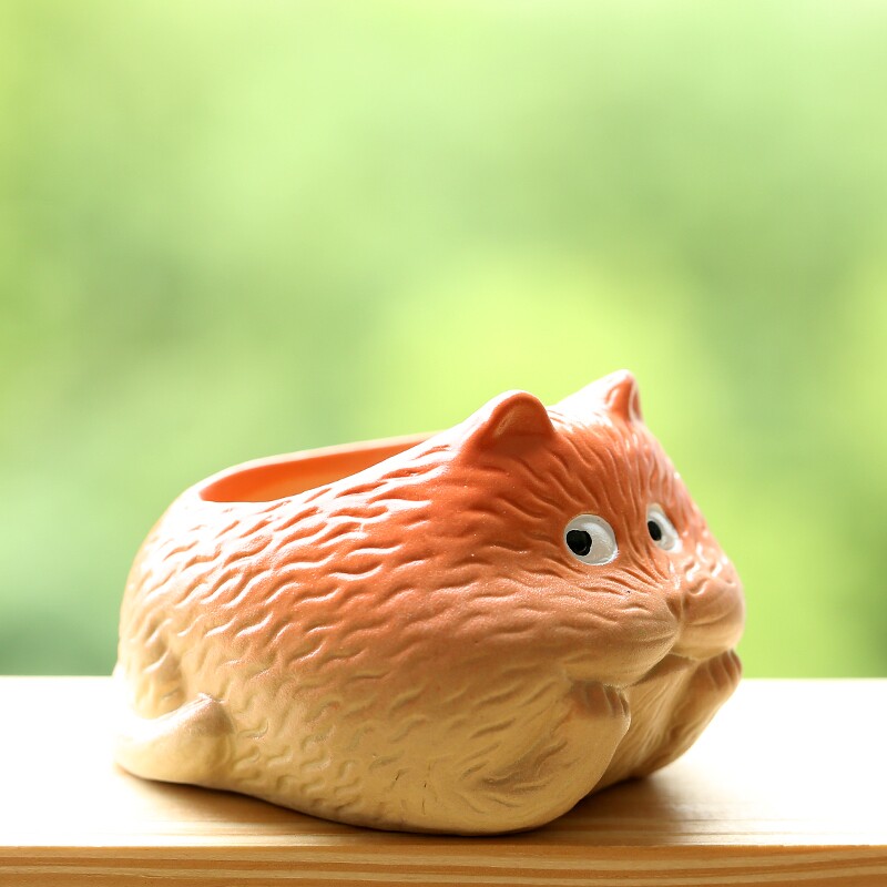 卡通可爱植物多肉花盆创意动物盆栽摆件个性拇指盆小狗猫咪简约风