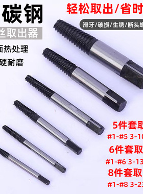 LOBTEX断头螺丝取出器取丝器滑丝滑牙取螺丝反牙丝螺纹工具套装