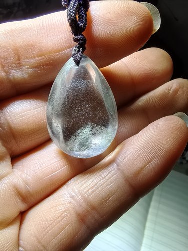 天然绿幽灵水晶吊坠