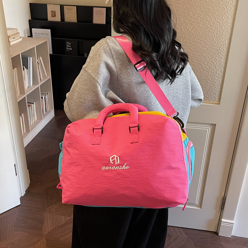 彩色短途旅行袋行李包出差收纳运动健身大容量手提斜挎单肩多功能