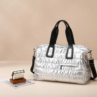 旅行袋女时尚简约纯色大容量棉服包男多功能出差旅行住宿登记包