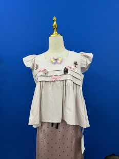 短袖 棉质减龄可爱风立体款 女夏季 北纬8度复古系宫廷风衬衫