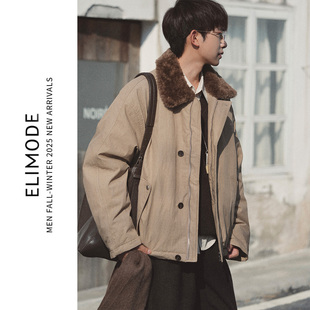 翻毛领羽绒服防风保暖外套冬季 90白鸭绒巴恩风短款 立冬 ELI