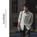 衬衫 ELI 老钱风复古休闲透气衬衣长袖 莱赛尔亚麻混纺秋季 白茶