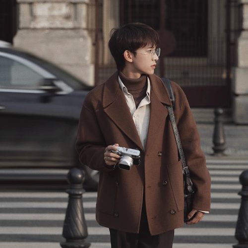 24新款男士双面呢羊毛休闲外套