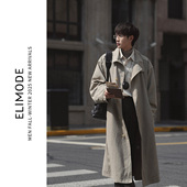 ELI 秋日焰火 纯棉水洗可立领新复古主义廓形简约休闲风衣外套