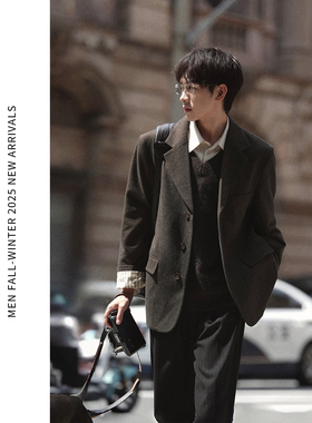 ELI【爱丁堡记】精纺高支羊毛混纺易打理复古休闲西装外套西服秋