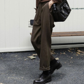 Eli 西裤 挪威森林 秋冬复古简约毛呢通勤松弛感磨毛休闲长裤
