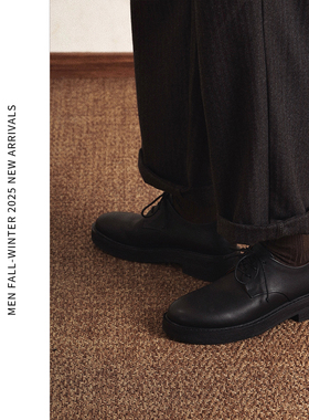 ELI【幕影】澳洲油蜡皮厚底低帮系带手工德比鞋高端真皮油鞣工艺