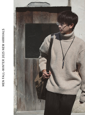 ELI【屿川】巴素兰纯绵羊毛90s中古风高领慵懒感毛衣中性冬季