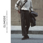 ELI【耶加雪菲】秋季松紧腰单褶复古通勤免烫垂感休闲裤直筒西裤