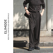 ELI 长裤 苏维大道 人字纹羊毛混纺双股纱线半里衬设计毛呢西裤