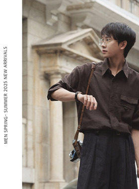 ELI【木棉】天丝木棉混纺夏季亲肤凉感透气老钱风男衬衫免烫衬衣