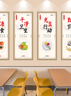 食堂墙面文明用餐宣传海报