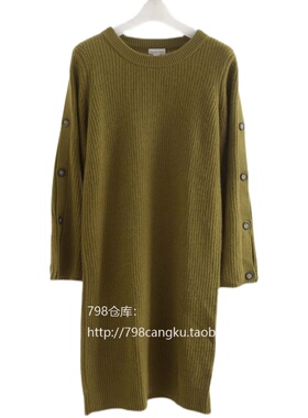 798~稀货玉米针极简蓬松软糯温暖 羊绒连衣裙2A118