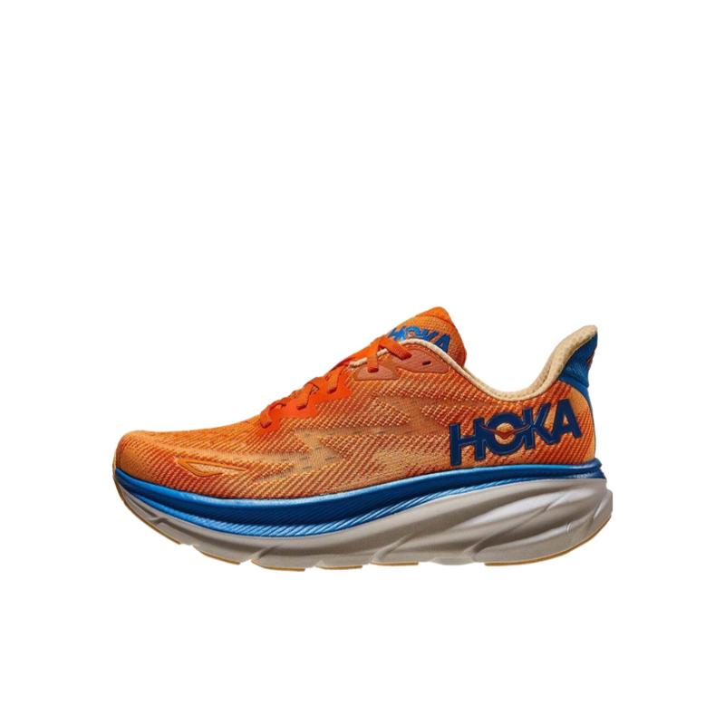 Hoka OneOne徽标运动鞋圆头系带轻便舒适男士跑步鞋