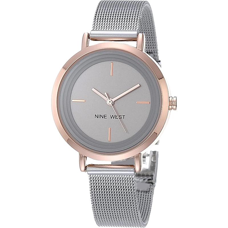 ANNE KLEIN/安妮克莱因女式玫瑰金表盘不锈钢表带欧美腕表简约时