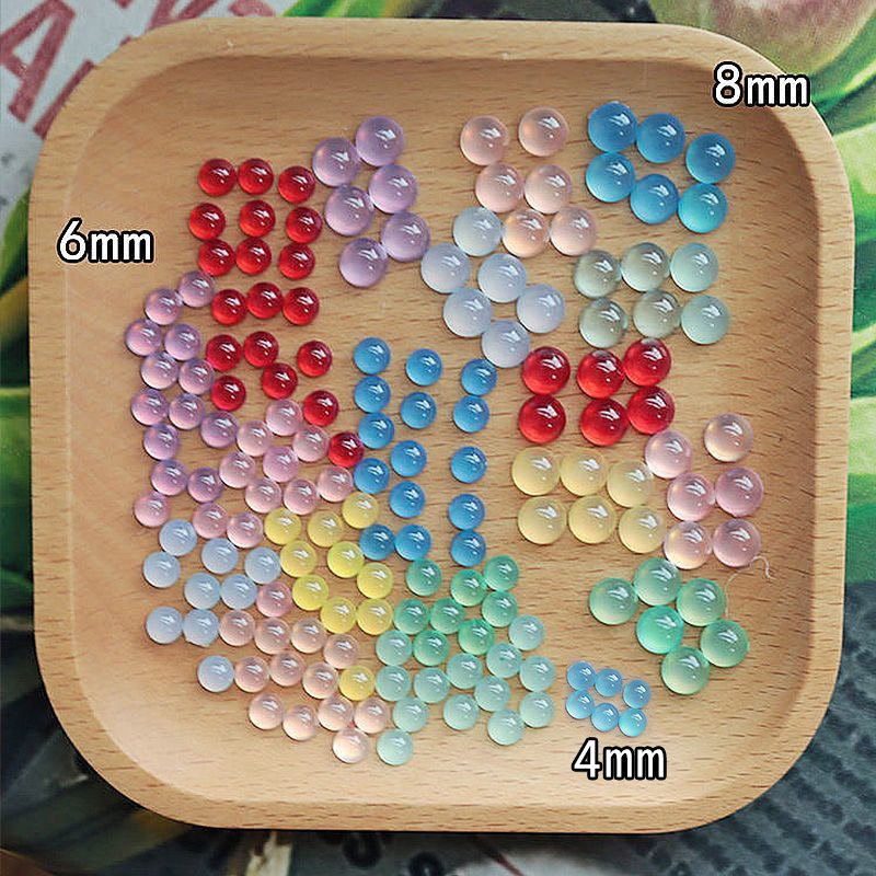 树脂彩色玩偶眼睛半圆果冻仿猫眼戒指镶嵌材料手工diy玩具眼珠