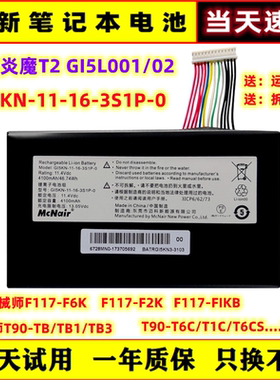 全新 机械师F117-F6K/2K/F1KB T90系列  GI5L001/02 笔记本电池