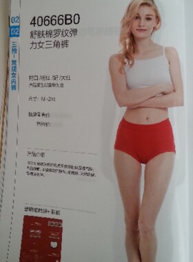 三枪品牌 罗纹弹力女三角裤 40824B0/40798B0