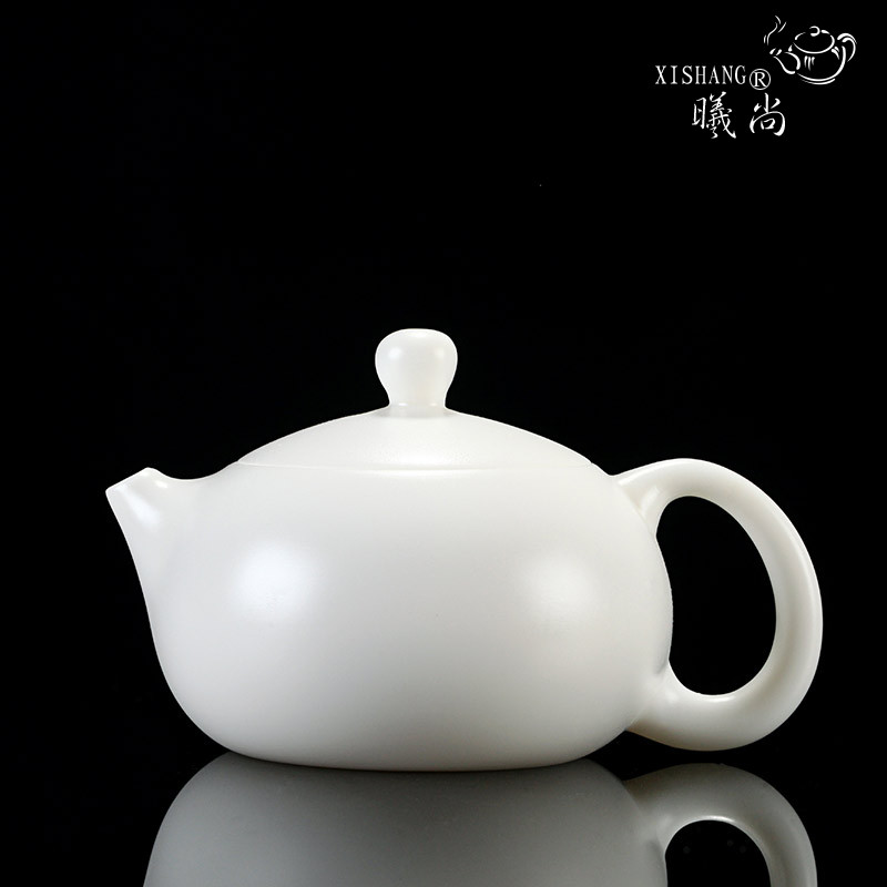 德化白瓷纯色天然原矿泡茶壶