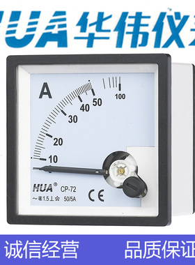 CHHUA华伟指针式电流电压表 CP72 -5A-10A-20A-30A-50A-50/5-500V