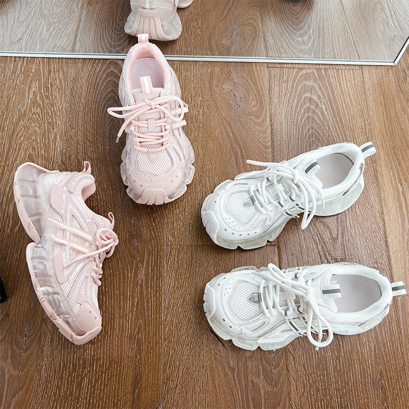 新款果冻底老爹鞋女2025秋季新款鞋子女鞋百搭厚底鞋女增高