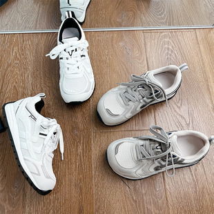 吸膜底歪头复古老爹鞋2025秋季新款鞋子女百搭厚底运动鞋增高