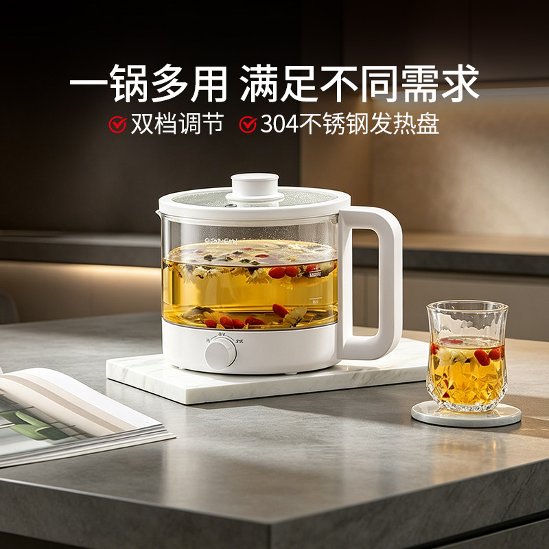 德世朗养生壶家用多功能办公室玻璃煮茶器泡茶花茶烧水壶