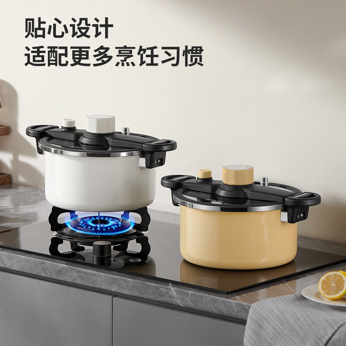 德世朗钛珐琅搪瓷压力锅家用多功能微压锅炖煮锅汤锅燃气电磁炉通