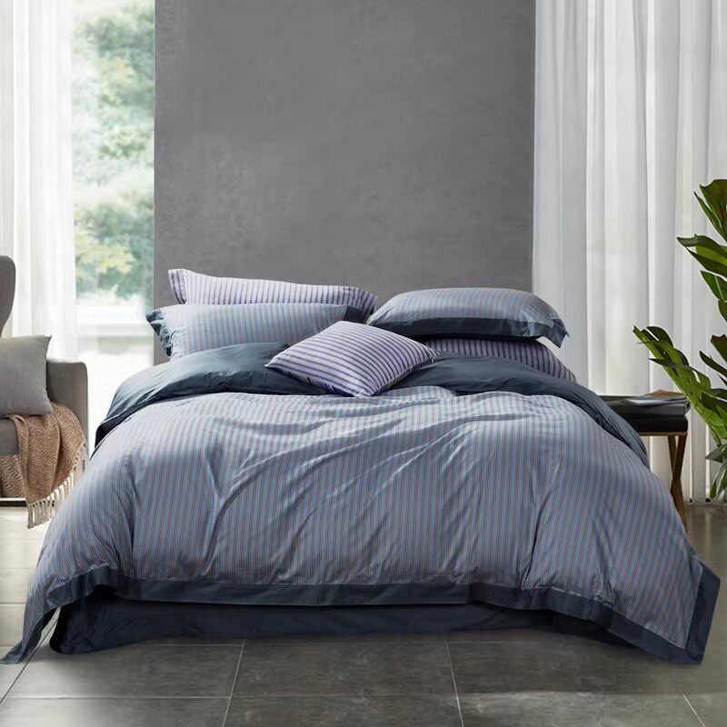 富安娜全棉纯棉四件套北欧风单人双人被套床单男生简约男士床品