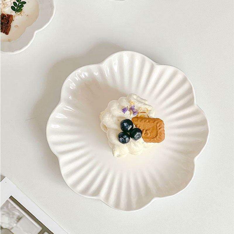 陶瓷白色花型盘子西餐盘牛排餐盘水果盘菜盘点心盘早餐家用高级感,餐饮具,盘,淘宝优惠券,粉丝福利购,淘宝优惠卷