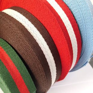 条纹织带涤棉帆布带书包带 3.2~3.8厘米宽柔软帆布多色入1.5米长
