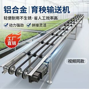 水稻秧苗输送机育秧流水线铝合金秧盘塑料大棚育土传送机运输机