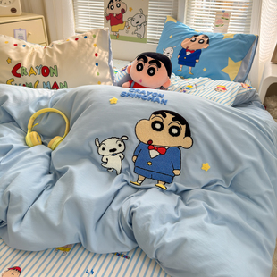 蜡笔小新可爱全棉四件套床品床单被套纯棉儿童卡通三件套被罩床笠