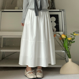 白色中长款半身裙女大码春夏2026新款胖mm宽松显瘦梨型身材a字裙