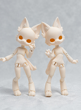 12分听装小猫ob白兽体bjd娃娃素体可接gsc黏土头ob11福瑞自制原创