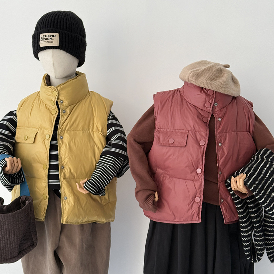 反季秋冬款儿童羽绒马甲婴幼儿休闲童装背心宝宝羽绒坎肩批发