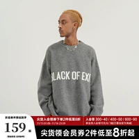Черный из выхода из Lazy Wind Basic Round -neck weater Толстый национальный прилив.